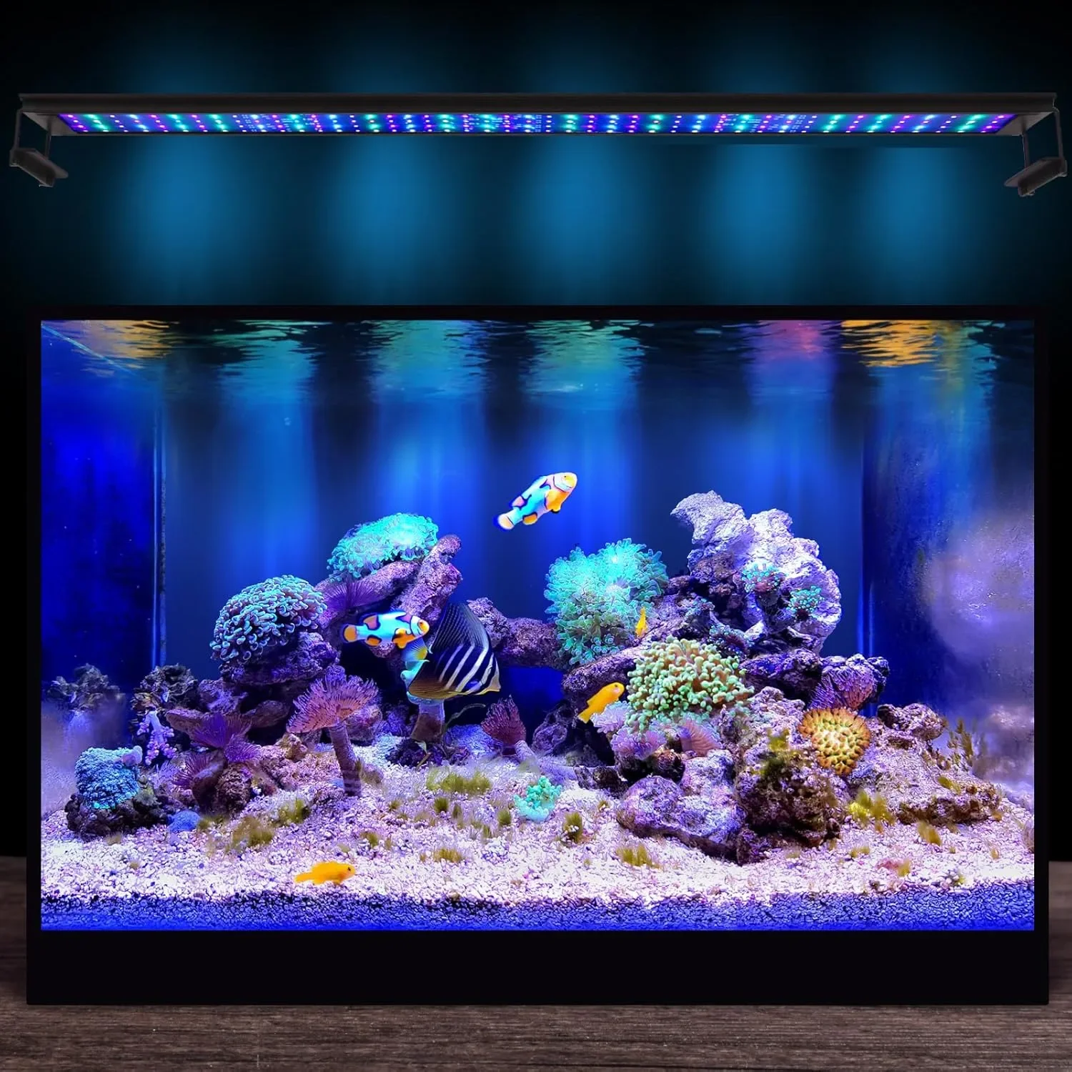 LED осветление 72 W за морски аквариум 89–107 см с контролер и таймер, за риби и коралови системи — снимка 6