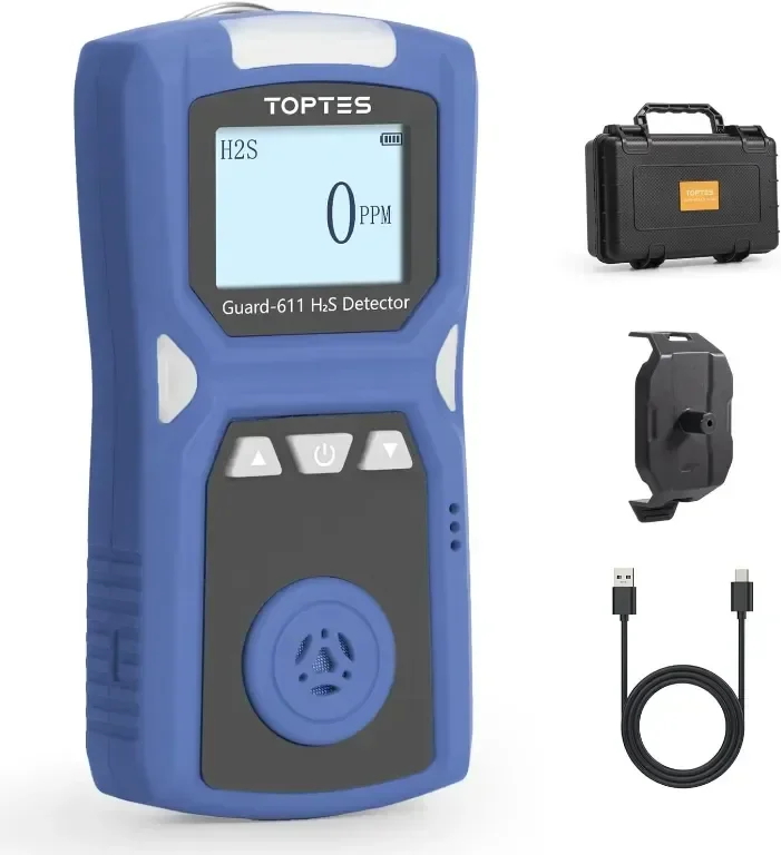 TOPTES Guard-611 H2S монитор, преносим H2S детектор, акумулаторен