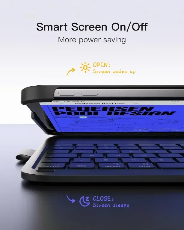 Калъф с клавиатура Inateck за iPad 10th Gen 2022/Air 2024 11 инча, 7-цветна подсветка, BK2007 — снимка 4