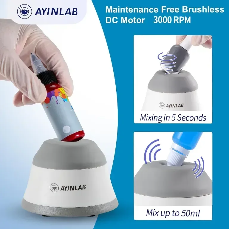 Вихров миксер AYINLAB 3000rpm, с функция за докосване, с силиконова капачка и 120 бр топчета — снимка 2