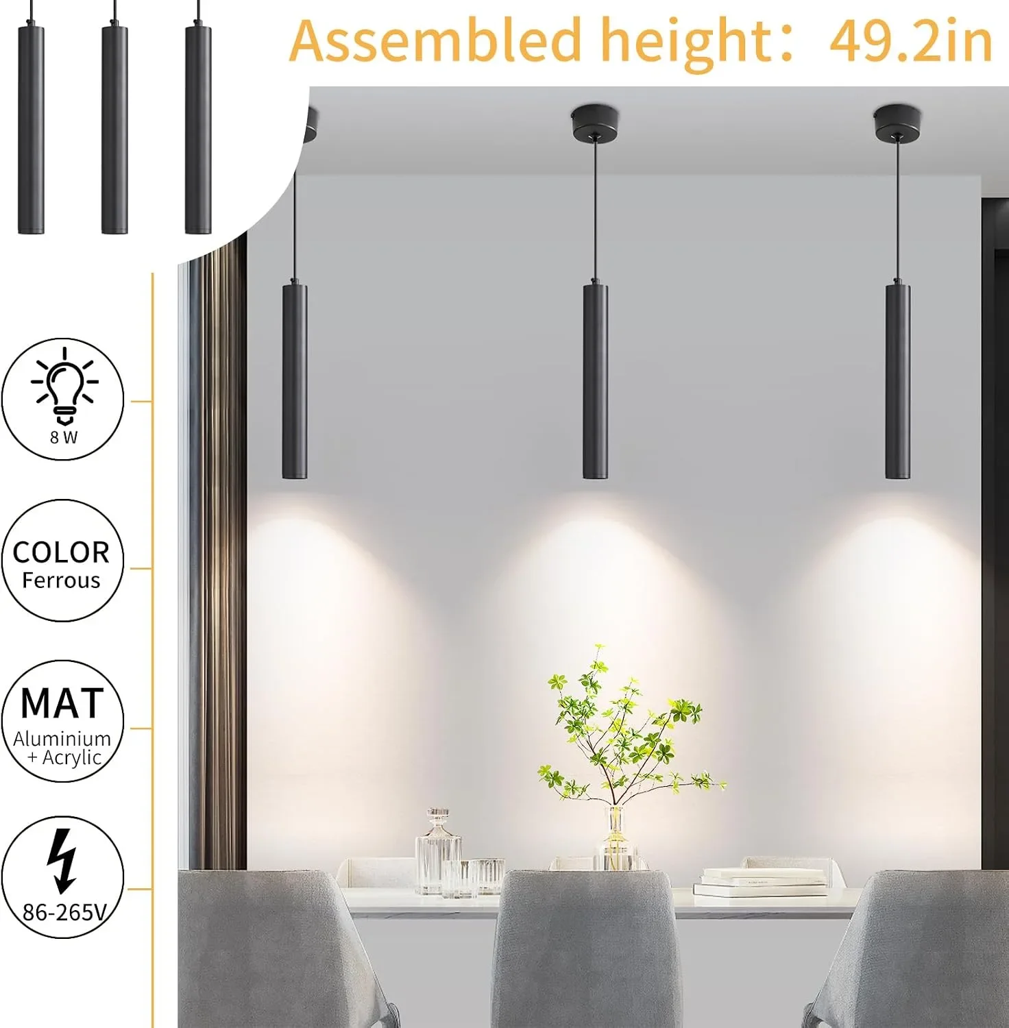 LED висяща/таванна лампа Mikeru TC-MD79 за интериор, регулируема светлина — снимка 7