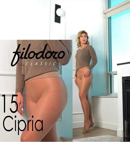 Filodoro 15DEN тъмнотелесен, бежов безшевен антицелулитен чорапогащник 40-95кг безшевни чорапогащниц