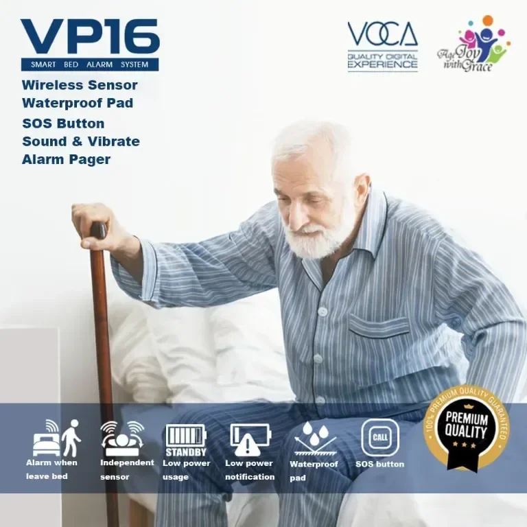 VOCA Smart Bed Alarm System за възрастни хора VP16 Безжична водоустойчива сензорна подложка пейджър