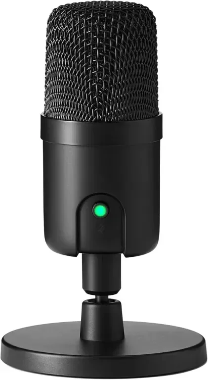 Мини USB кондензаторен кардиоиден микрофон Amazon Basics, черен