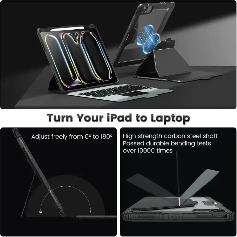Калъф с клавиатура Nillkin за iPad Pro 13(2024), тракпад, подсветка — снимка 7