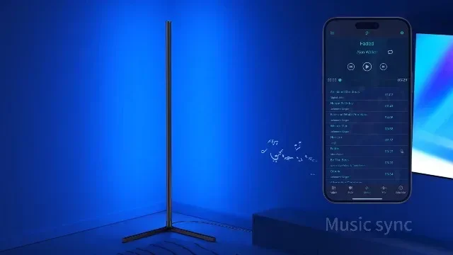 Черен RGB LED лампион riyo с приложение, дистанционно и 68+ режима — снимка 2