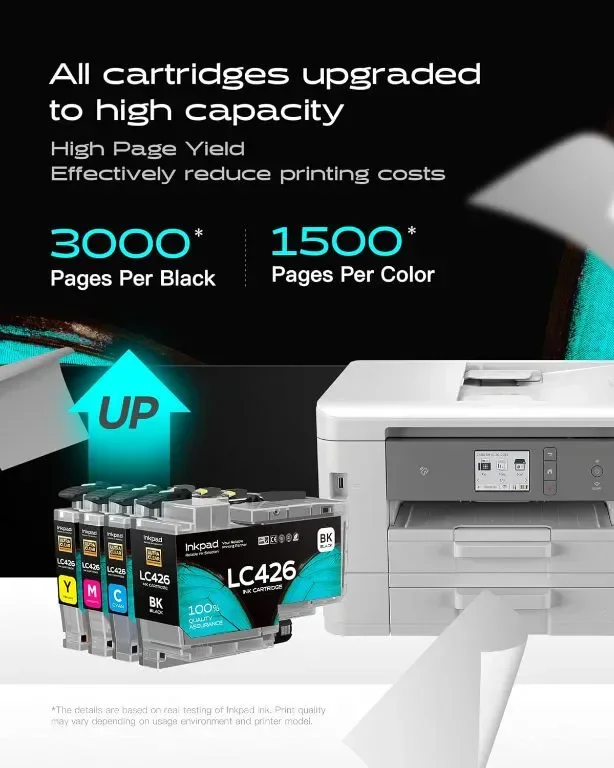iNKPAD LC426 LC-426 касети с мастило, съвместими за Brother LC-426XL (4 касети) — снимка 4