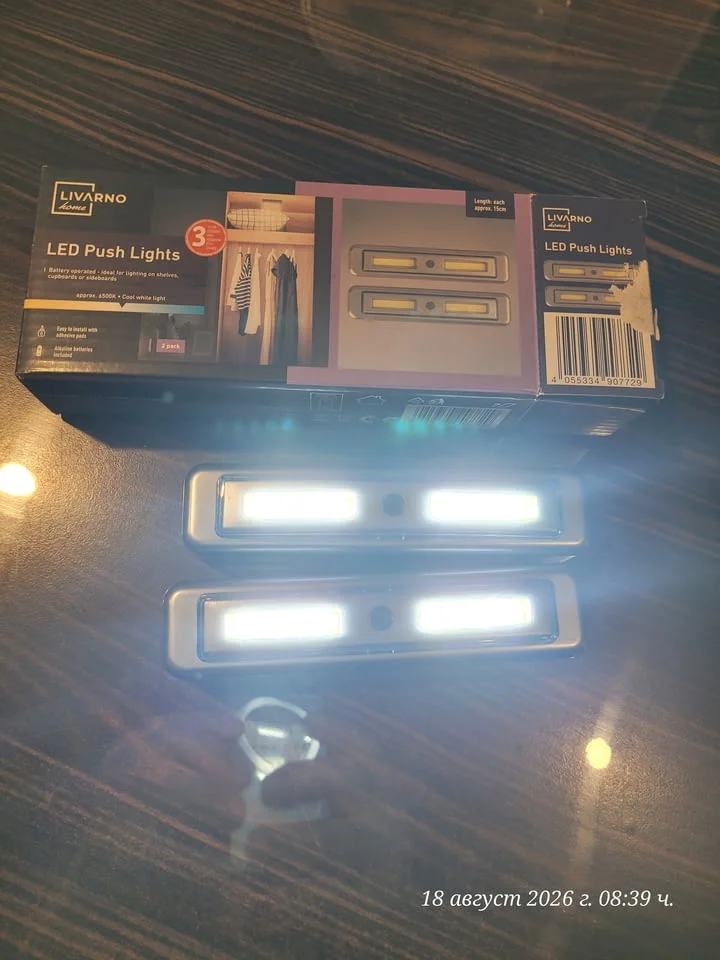 LED лампи с натискане (LED Push Lights) на марката Livarno Home, — снимка 3