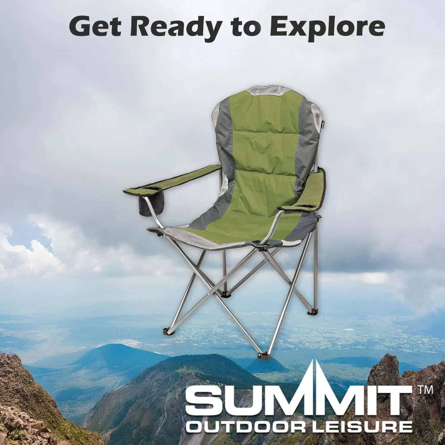 Къмпинг стол със сгъваема висока облегалка SUMMIT Outdoor Leisure и чанта за носене — снимка 6