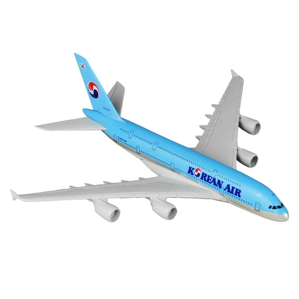 Еърбъс 380 самолет модел макет Korean Air метален A320 Южна Корея Азиатски пътнически класни превози — снимка 5