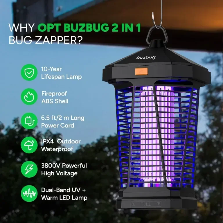 Buzbug 2 в 1 LED унищожител на насекоми 3800V, MA-20 — снимка 2