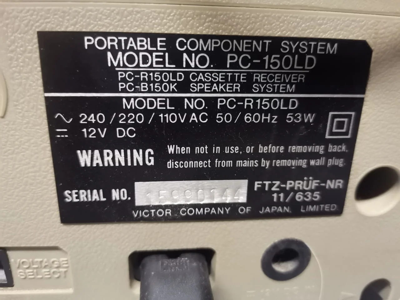 JVC PC-150LD Portable Component System — снимка 8