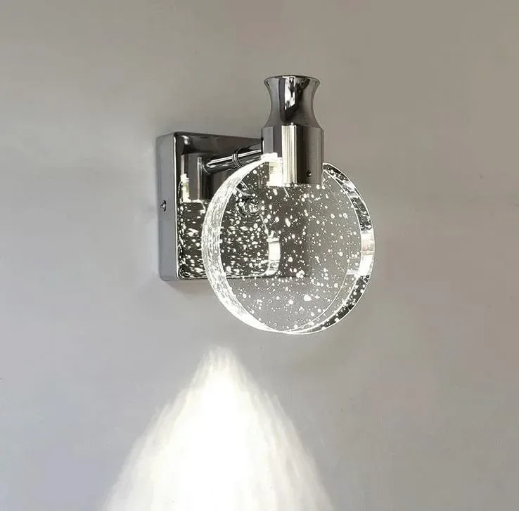 Comely LED стенна лампа, кръгла сребърна акрилна, 3000K/4500K/6500K