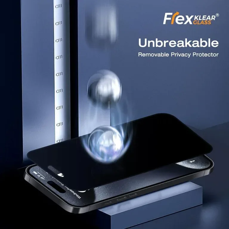 Flexklearglass®Подвижен и многократно използваем протектор за поверителност за iPhone 15 pro max — снимка 6