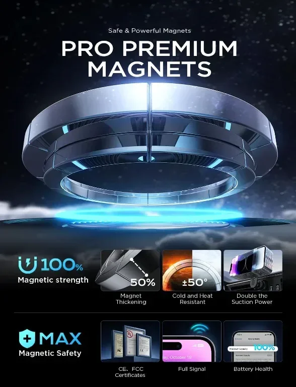 LISEN Автомобилна стойка за телефон с щипка MagSafe — снимка 7