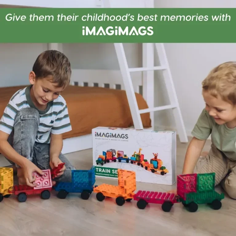 IMAGIMAGS Магнитни строителни плочки, Комплект влакчета от 18 части — снимка 3