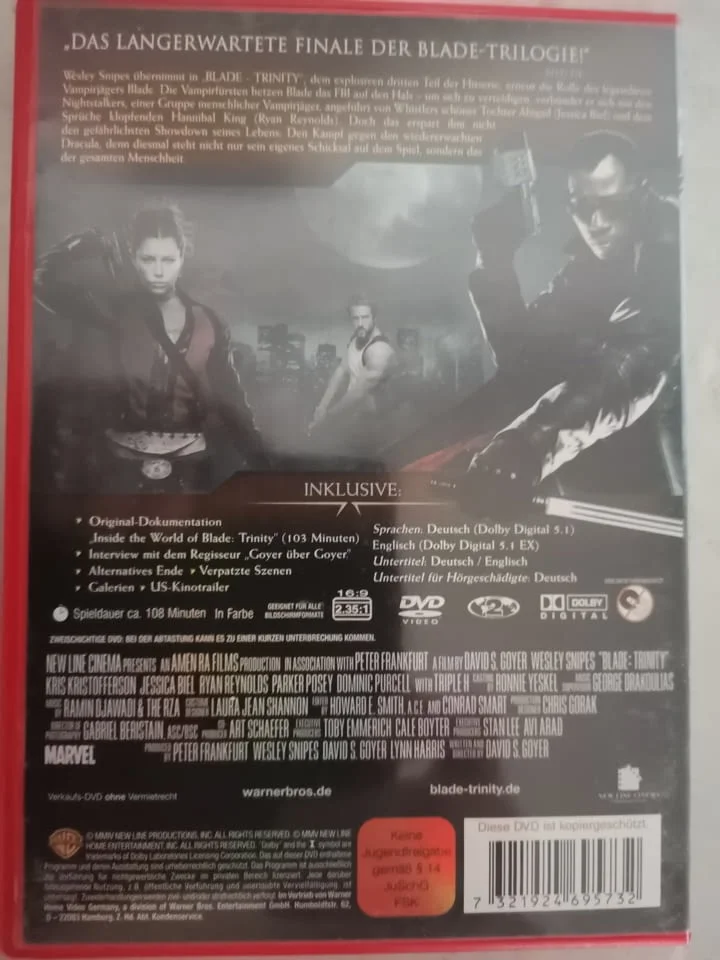 2x DVD Film Blade 3 Trinity 2 Disk Edition — снимка 2