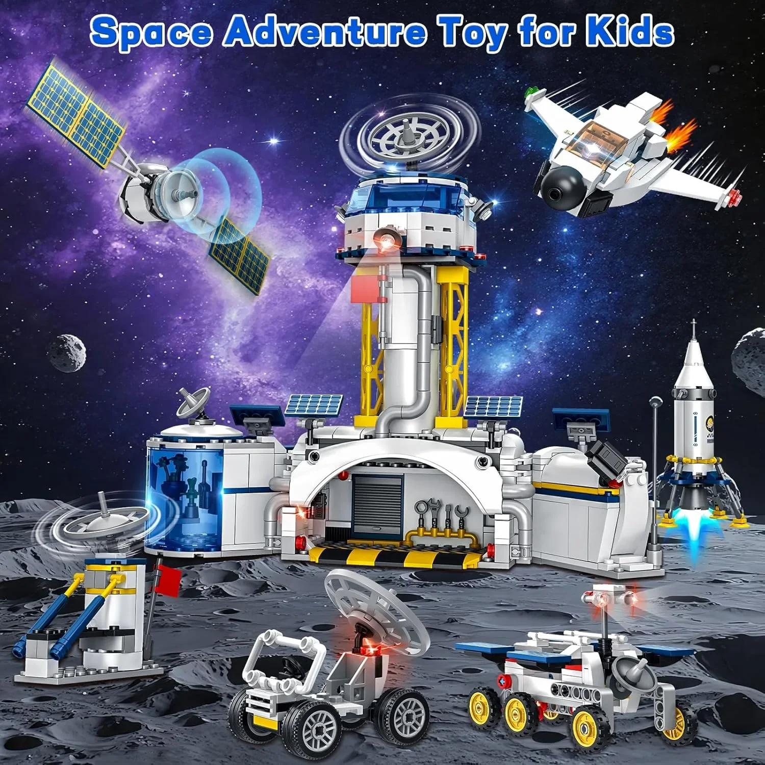 Конструктор Sitodier Space Exploration, космическа база и ракета, 824 части — снимка 2