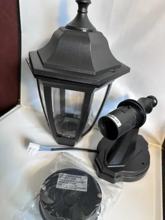FUDESY Външна модерна стенна лампа, IP44, Max 60W E27, черна — снимка 8