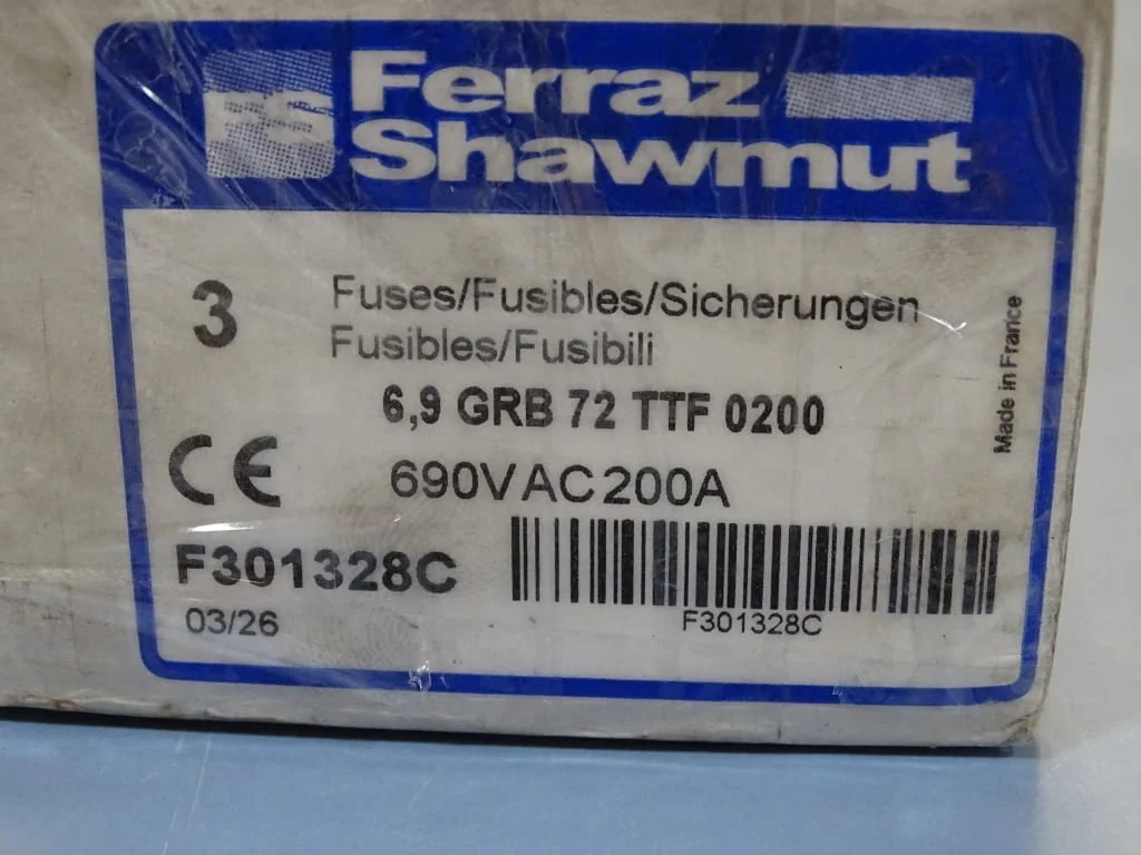 Предпазител Ferraz Shawmut Protistor F301328 Fuses 6.9GRB72TTF0200 200A 690VAC — снимка 5