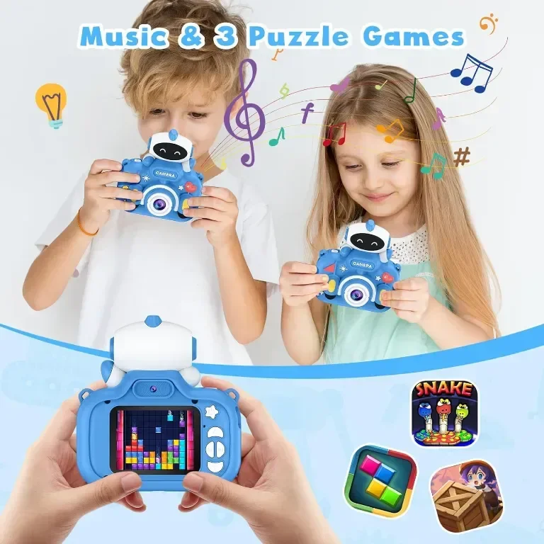Детска камера GREENKINDER, 2,0 инча, 1080P HD с 32GB карта, за деца на възраст 3-12 години, синя — снимка 6