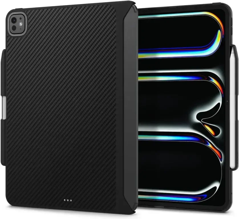 Арамиден калъф Spigen Enzo Съвместим с iPad Pro 13 инча M4 (2024) 7-мо поколение - черен