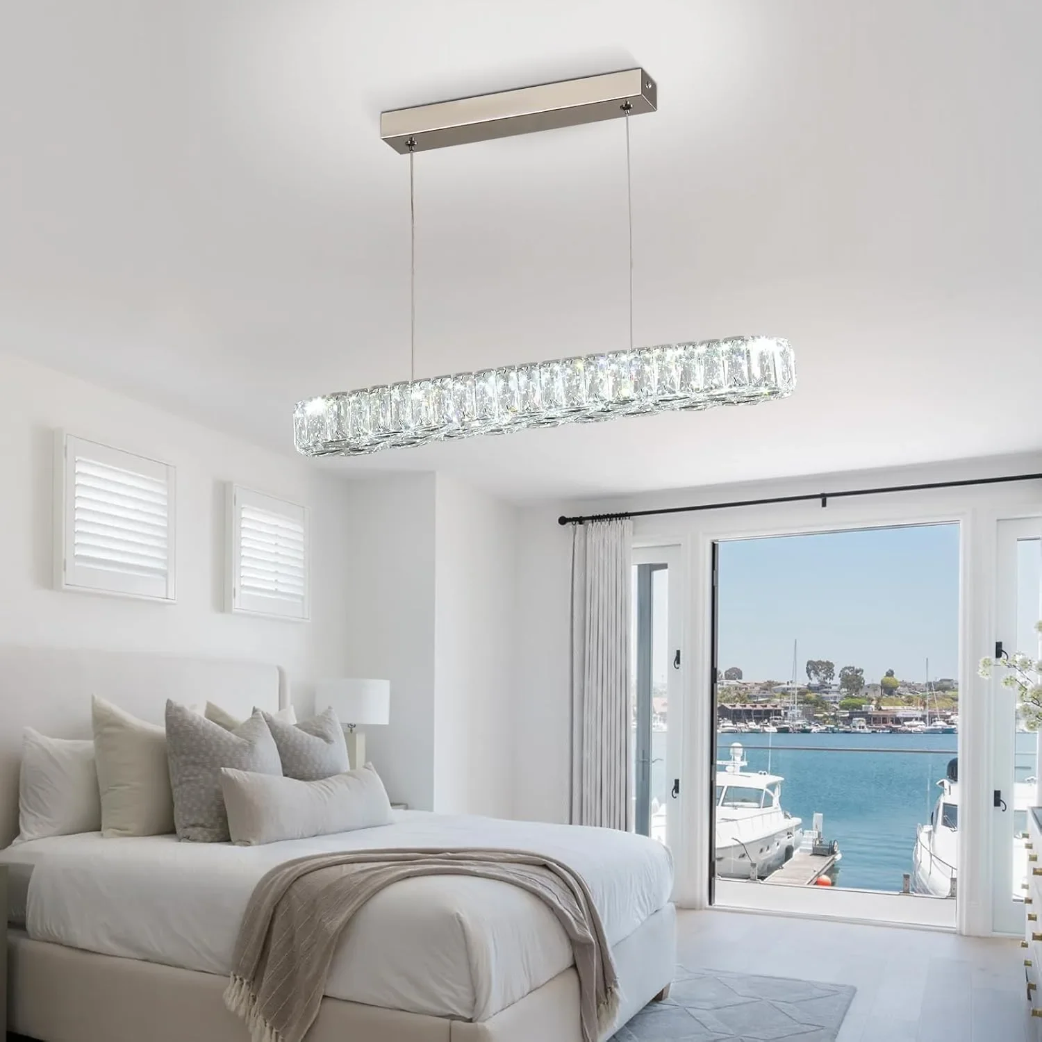 Кристален LED пендел 25W 6500K, висящ полилей за кухня, трапезария и хол — снимка 5