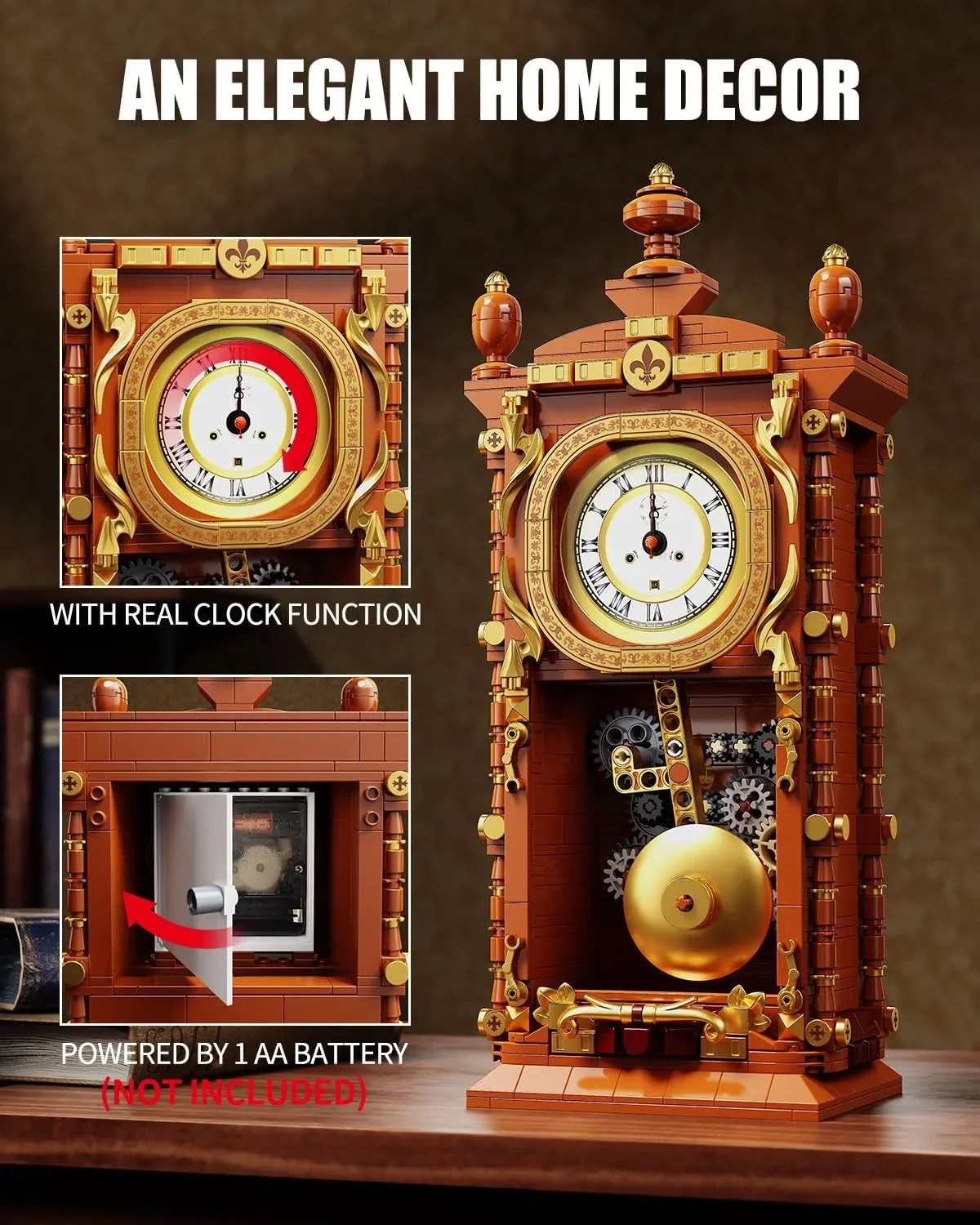 Tycool Vintage Swing Clock – комплект строителни блокчета с махало, 751 части — снимка 3