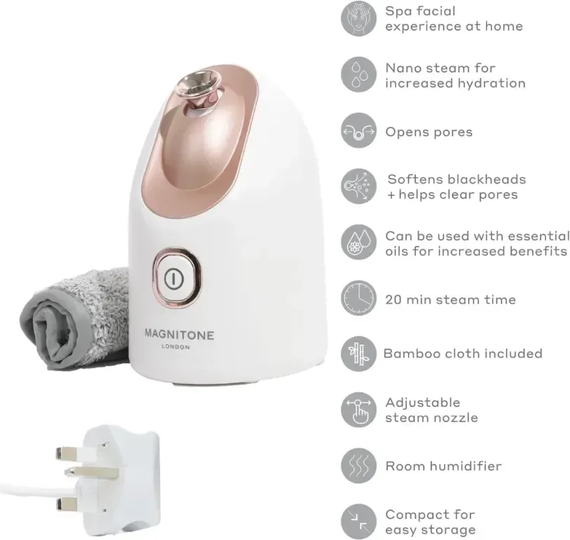 MAGNITONE SteamAhead2 Хидратиращ нано уред за лице с пара за домашно спа — снимка 2