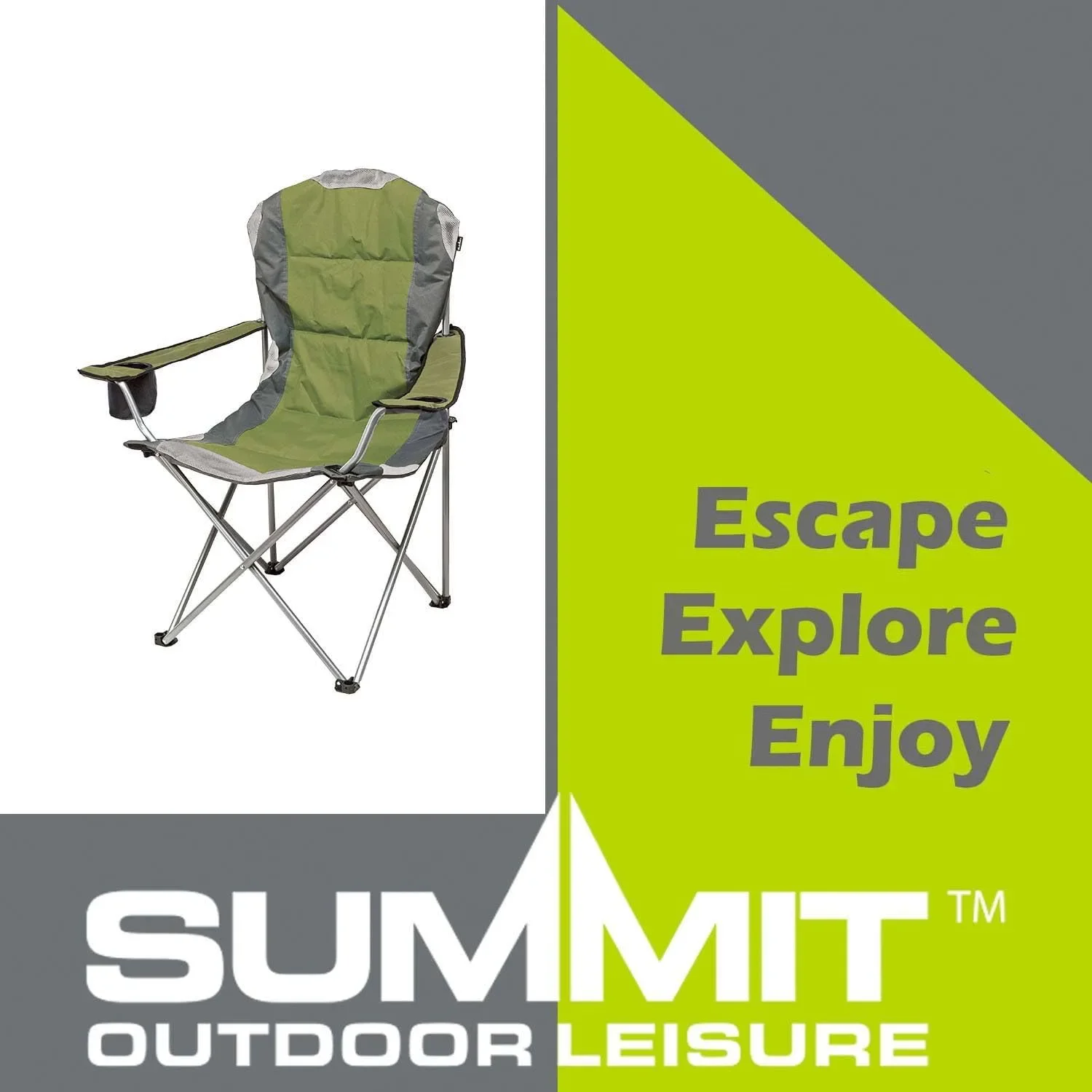 Къмпинг стол със сгъваема висока облегалка SUMMIT Outdoor Leisure и чанта за носене — снимка 4