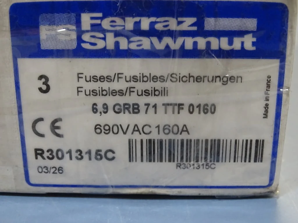 Предпазител Ferraz Shawmut Protistor R301315 Fuses 6.9GRB71TTF0160 160A 690VAC — снимка 5