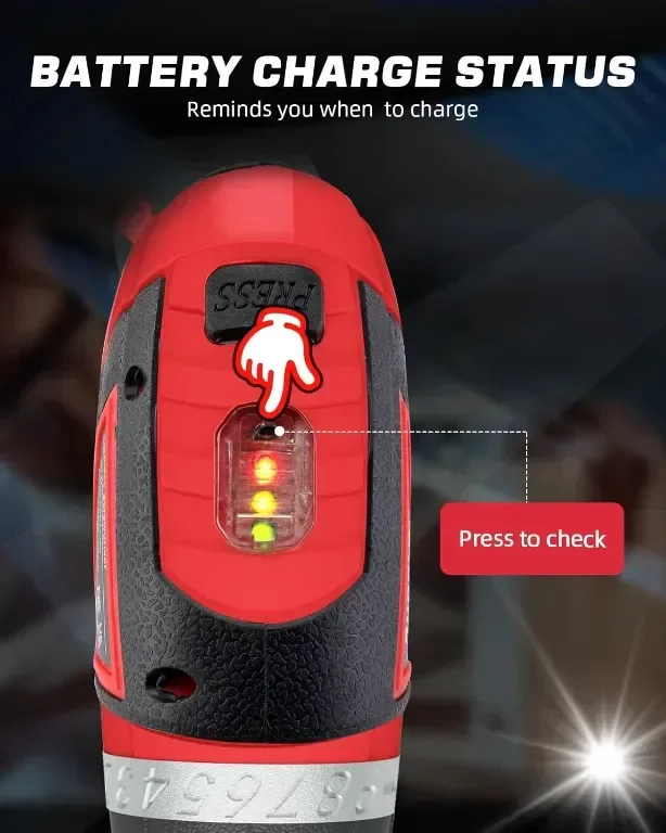 Комплект акумулаторен електрически винтоверт DuroFort 8V, с 30 накрайника и калъф — снимка 5