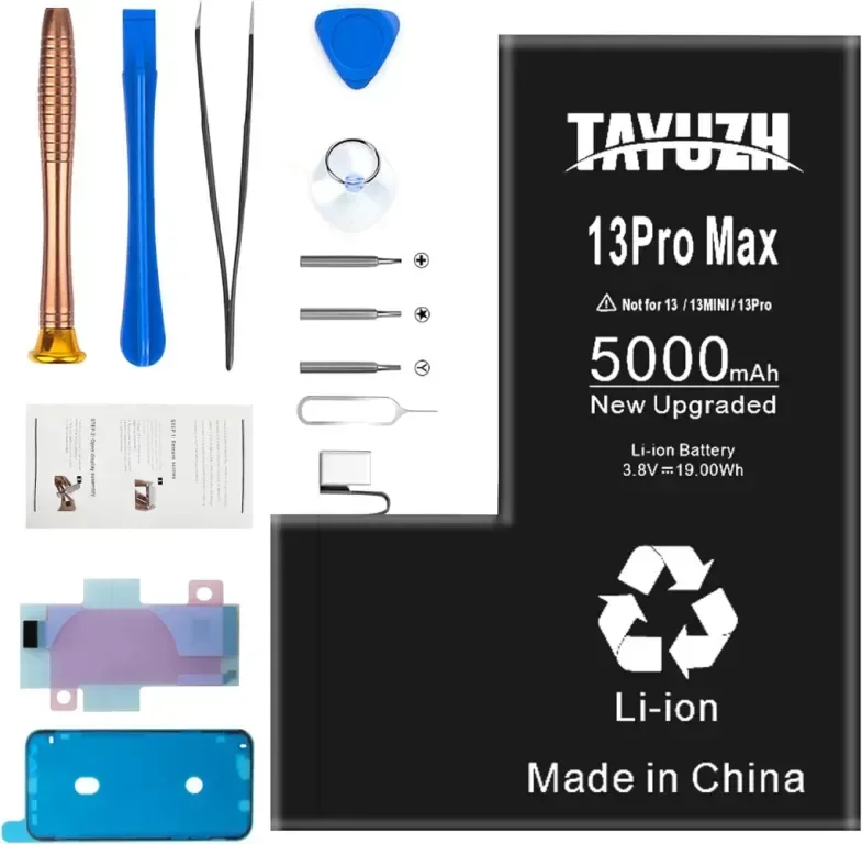 Батерия TAYUZH за iPhone 13 Pro Max модел A2645 A2644 A2643 A2641 A2484 Ръководство за инсталиране
