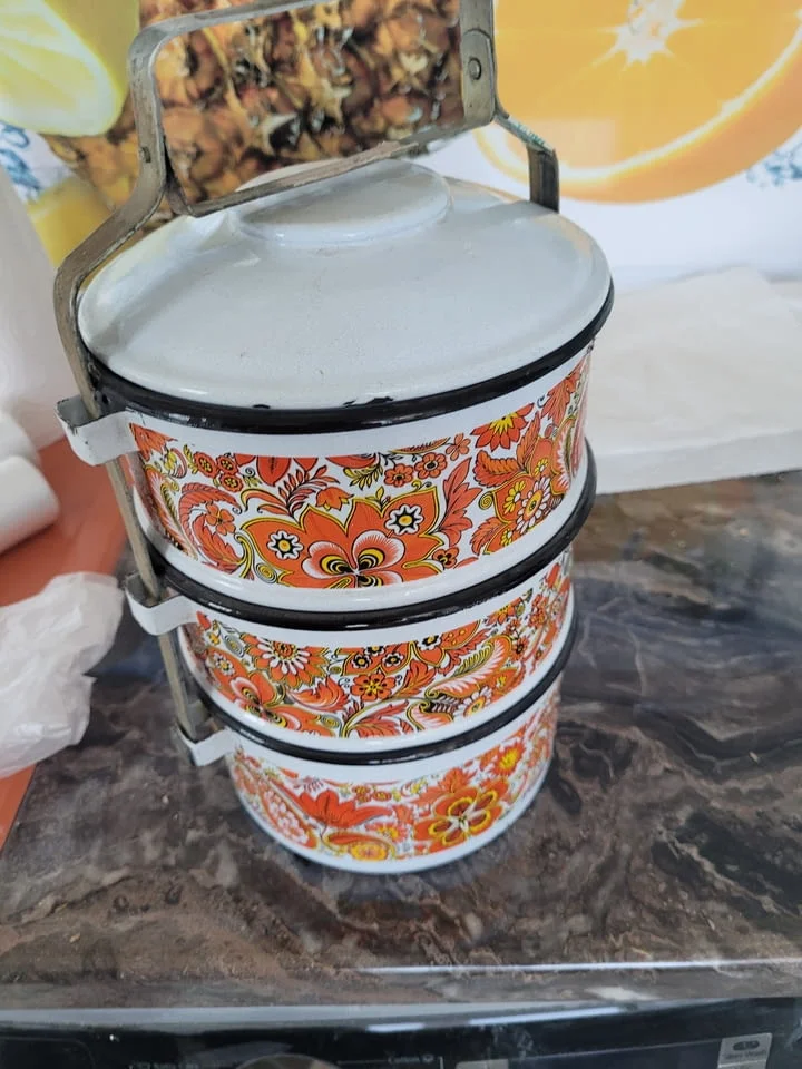 Касетка за носене на храна – желязна емайлирана, — снимка 10