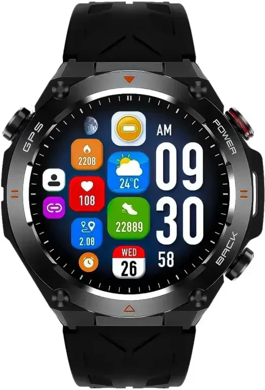 Смарт часовник ACTIVPRO GPS, HD сензорен екран, 1,45" кръгъл, водоустойчив, IOS Android — снимка 2