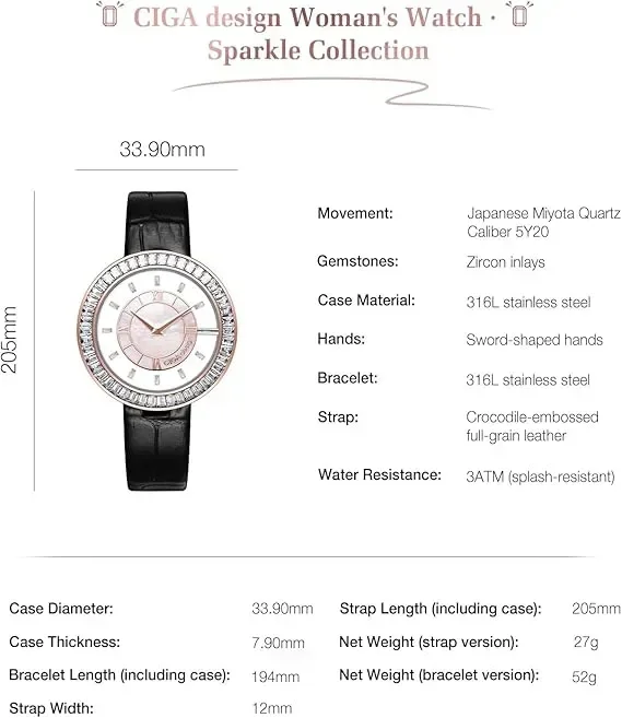 Дамски кварцов часовник CIGA Design от колекцията Sparkle — снимка 7