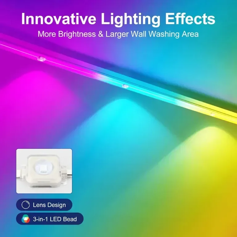 Постоянно външно осветление 15M, Smart RGBIC 30 LED,APP и дистанционно — снимка 3