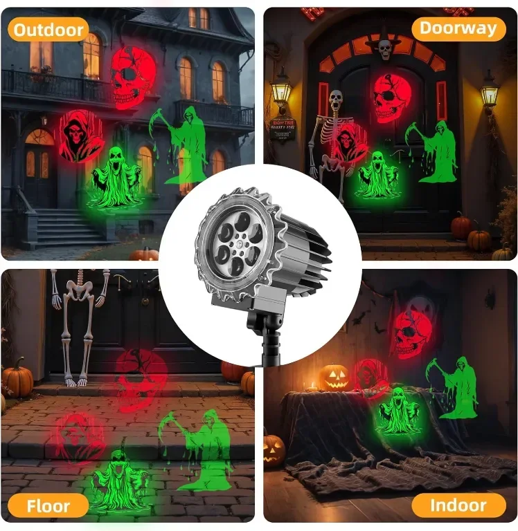 FitRepa Хелоуин LED 3D проекционна декоративна светлина с призраци — снимка 7