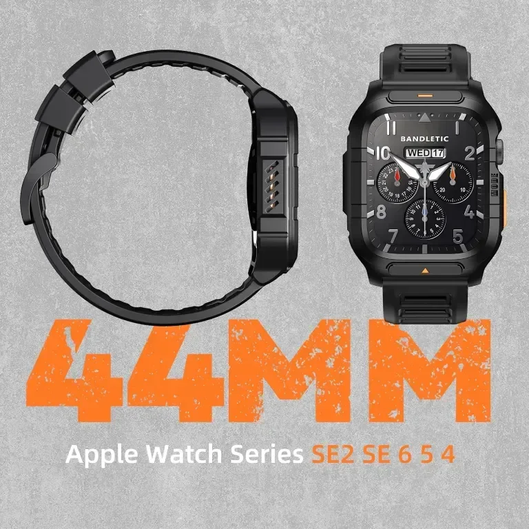 Метален корпус с каишка, съвместим с каишки за Apple Watch 44 mm — снимка 6