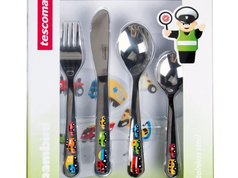 Прибори за хранене комплект Tescoma Bambini 4 части, колички — снимка 2