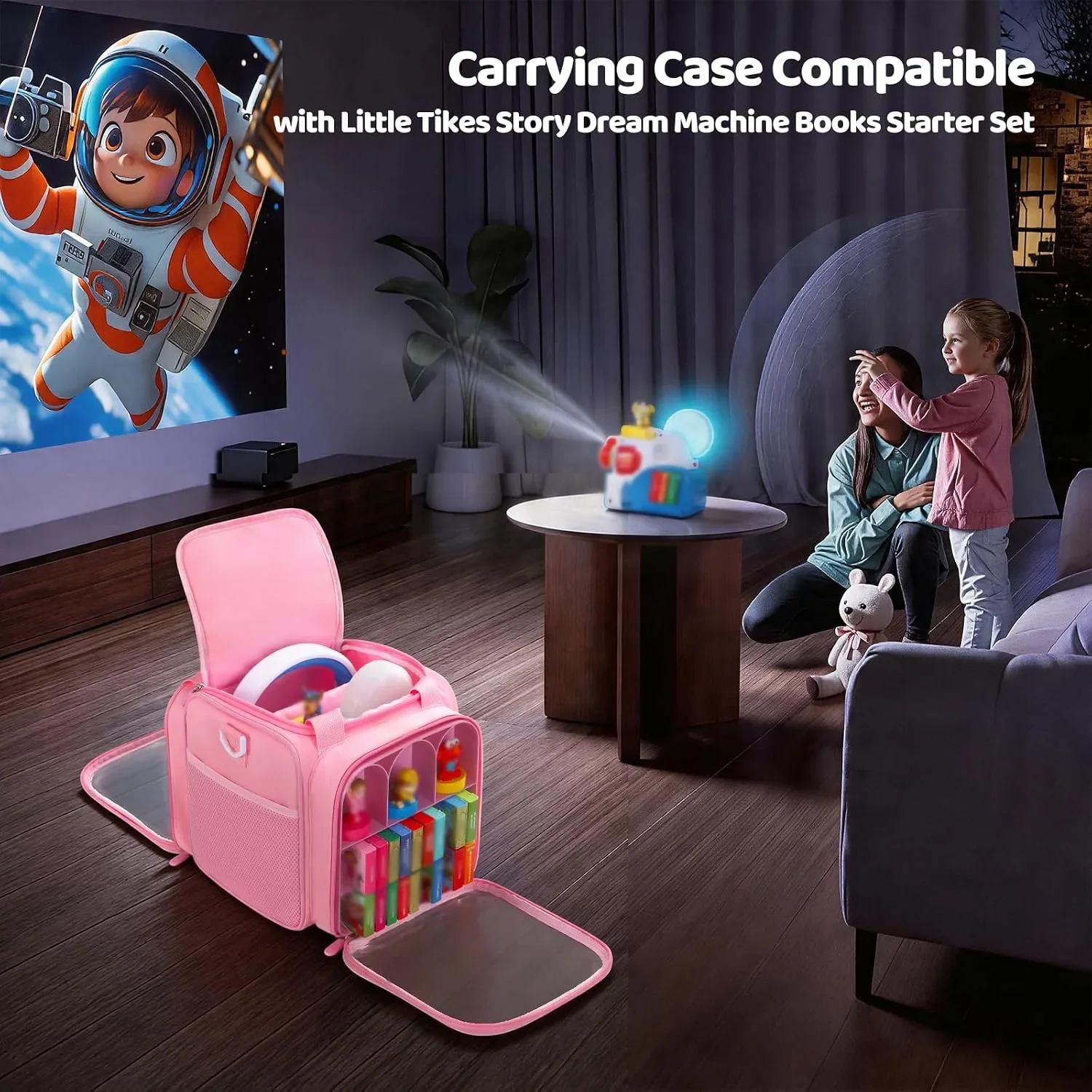 Детска розова чанта за съхранение за Little Tikes Story Dream Machine — снимка 3