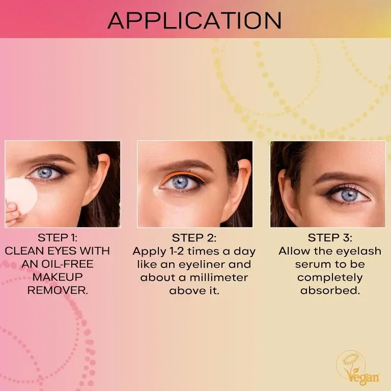 LEFURELL Eyelash Growth Серум за мигли, по-дълги, плътни и по-здрави мигли, без хормони, веган, 3 мл — снимка 6