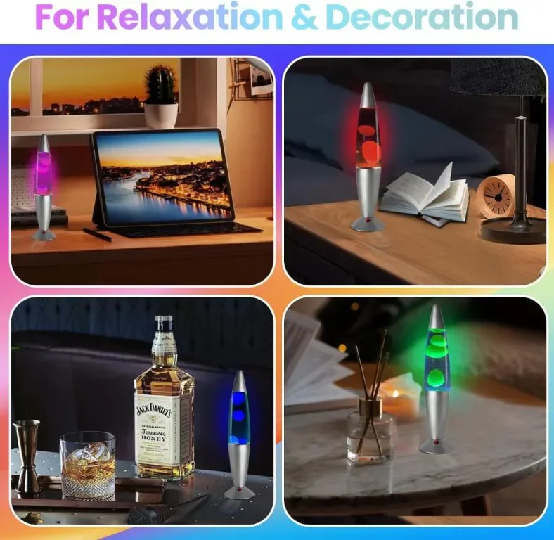 GorYeeFine 40,6 см LED лава лампа, 7 променящи се цвята — снимка 7