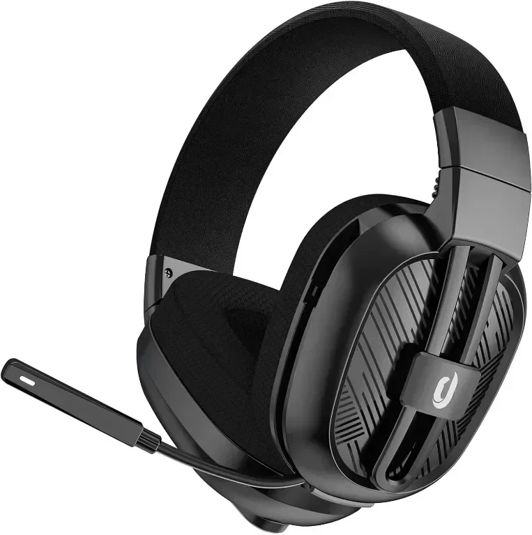 JIMYIU Безжични слушалки за игри с шумопотискащ микрофон, 2,4 GHz и Bluetooth, 50 часа батерия
