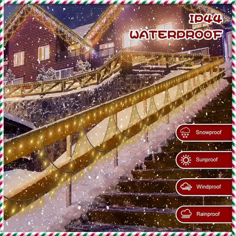 Външни коледни феерични лампички CORST, 10 метра 380LED — снимка 2