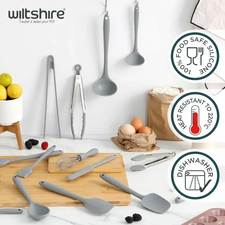 Wiltshire Комплект силиконови кухненски щипки 18 см,неръждаема стомана, топлоустойчиви,21x3,2x2,7 cm — снимка 3