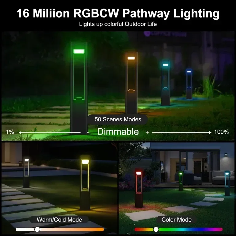 Смарт външна лампа Yotivki, RGBCW LED, приложение, дистанционно, IP65 — снимка 3