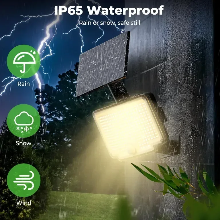 nipify 2 броя LED соларни охранителни лампи, сензор за движение, 3 режима, IP65 — снимка 5
