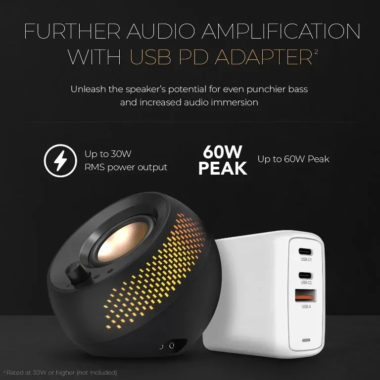 CREATIVE Pebble X Plus 2.1 USB-C високоговорители със субуфер и RGB — снимка 4