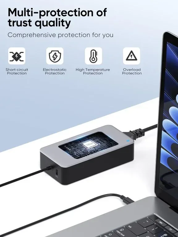 Захранващ адаптер - зарядно за лаптоп 100 W USB C, с 30 W USB C порт, за всички устройства с USB-C — снимка 3